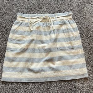 LOFT Blue and White Stripe Cotton Skirt - size M